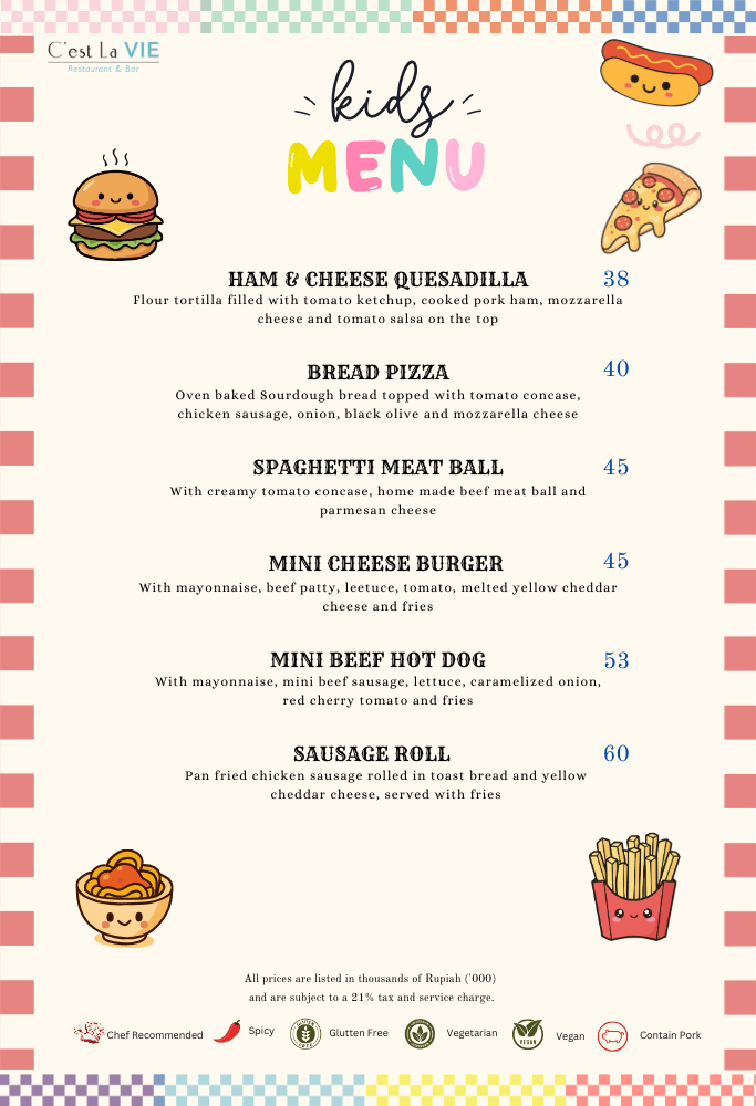 Kids Menu 2026 19.8cm x 29cm